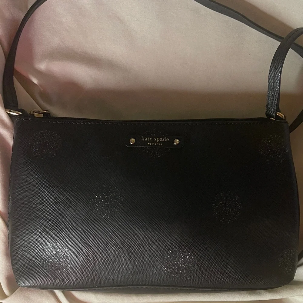 Kate Spade Black Textured Crossbody Bag
